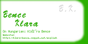 bence klara business card